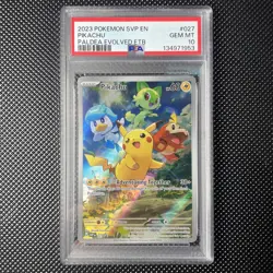 Pokemon Pikachu TCG ETB Promo Holo Black Star Paldea Evolved Card 027 PSA 10 - Image 1