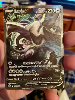 Pokemon TCG Lugia v Alt Art 186/195 Silver Tempest Card, Near Mint Condition - Image 1