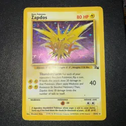 Zapdos 15/62 Fossil-Unlimited Edition Pokemon Holo WOTC - Image 1