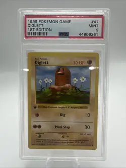 PSA 9 Diglett 1st Edition Shadowless Pokemon Game Base Set 47/102 Mint 1999 - Image 1