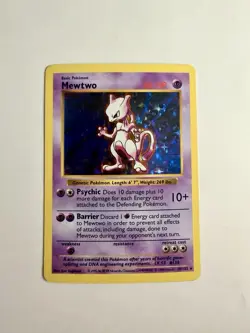 1999 Pokemon Base Set Shadowless Mewtwo 10/102 Holo Rare - Image 1