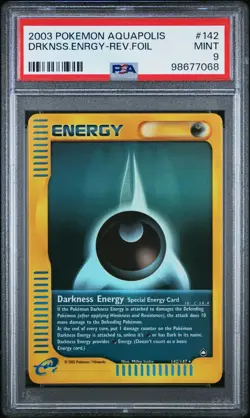 Pokemon Darkness Energy Aquapolis Reverse Holo Rare #142 PSA 9 MINT - Image 1