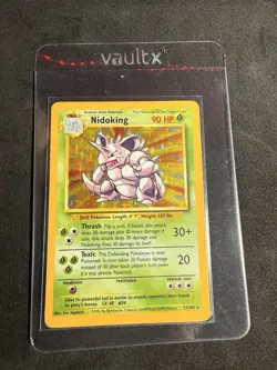Nidoking 11/102, Base Set Unlimited Holo Rare, 1999 Vintage Pokemon TCG, LP-MP - Image 1