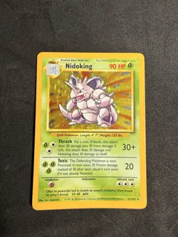 Nidoking 11/102, Base Set Unlimited Holo Rare, 1999 Vintage Pokemon TCG, LP-MP - Image 2