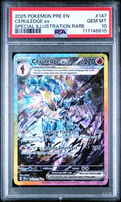2025 POKEMON PRISMATIC EVOLUTIONS SPECIAL ILLUSTRATION RARE CERULEDGE EX PSA 10 - Image 1