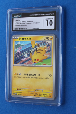 2024 POKEMON JAPANESE SCARLET & VIOLET PROMOS PIKACHU 197/SV-P CGC 10 - Image 1