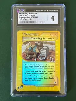 CGC 9 Reverse Holo Traveling Salesman 137 Pokemon Aquapolis 2003 - Image 1