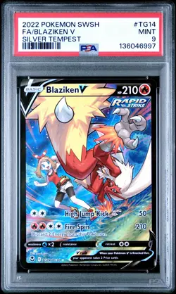 2022 Pokemon Sword & Shield Silver Tempest Blaziken V PSA 9 #TG14 - Image 1
