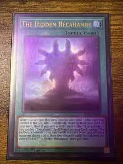 Yugioh! 1x The Hidden Hecahands PHRE-EN008 Ultra Rare 1st Ed NM - Image 2