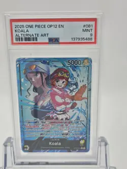 2025 ONE PIECE OP12-LEGACY OF THE MASTER ALTERNATE ART #081 KOALA PSA 9 - Image 1