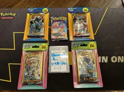 Pokemon Sun & Moon Cosmic Eclipse Blister Booster Packs Hanger 3-Card 10-Card Pk 820650805899 - Image 1