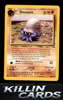 Omanyte 60/75 Common Neo Discovery Pokemon Card NM - Image 1