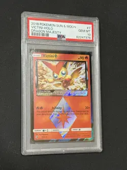 2018 Pokemon Victini Prism Star Holo Card 7/70 Dragon Majesty PSA 10 - Pop 31 - Image 1