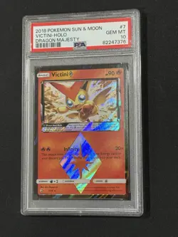 2018 Pokemon Victini Prism Star Holo Card 7/70 Dragon Majesty PSA 10 - Pop 31 - Image 2