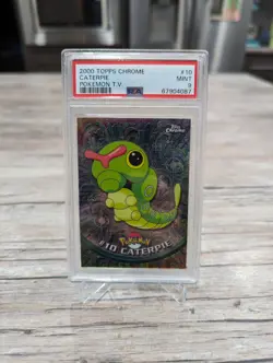 PSA 9 MINT Caterpie TOPPS CHROME T.V. #10 Pokemon Card - Image 1