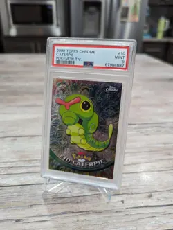 PSA 9 MINT Caterpie TOPPS CHROME T.V. #10 Pokemon Card - Image 2