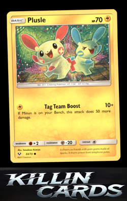 Plusle 33/73 Common Shining Legends Pokemon Card NM - Image 1
