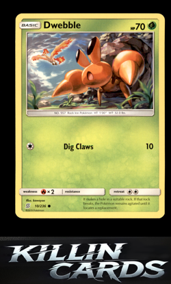 Dwebble 10/236 Pokemon Common SM - Unified Minds Card NM - Image 1
