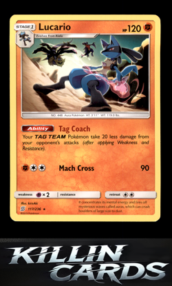 Lucario 117/236 Pokemon Rare SM - Unified Minds Card NM - Image 1