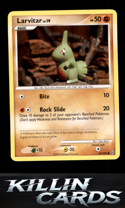 Larvitar 63/100 Pokemon Common Stormfront Card LP - Image 1