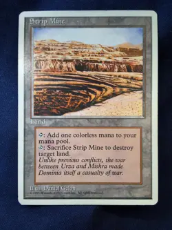 Magic the Gathering Strip Mine 4th Edition Colorless Uncommon Land Card -HP/MP - Image 1
