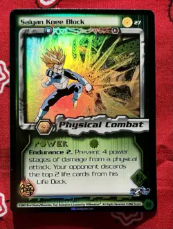 Saiyan Knee Block FOIL 27 2002 Dragon Ball Z Trading Card TCG CCG - Image 1