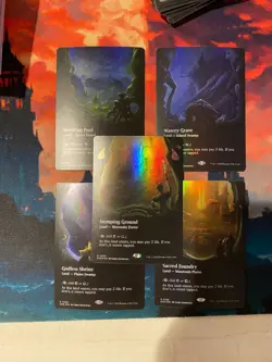 MTG Edge of Eternities Complete Set of Shock Lands Borderless Foil - Image 1