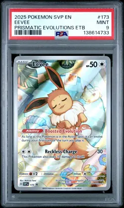 2025 POKEMON SVP EN-SV BLACK STAR PROMO #173 EEVEE PSA 9 - Image 1
