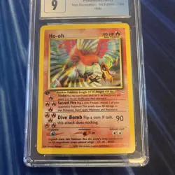 Ho-oh 1st Edition 7/64 Neo Revelation Pokemon Holo Rare CGC 9 MINT - Image 3