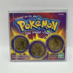 Vintage Hasbro Pokemon Battling Coin Game (German) Arbok Seadra Vaporean - Image 1