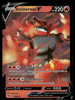 Incineroar V 08/73 Ultra Rare Holo NM Pokemon Champion's Path - Image 1