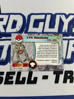 2000 Topps Chrome Pokemon Sparkle Foil #74 Geodude - Image 2