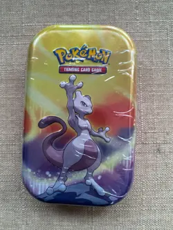 Pokemon TCG Kanto Power MewTwo Mini Tin - Two Booster Packs - New And Sealed - Image 1