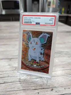 PSA 9 Mint Nidoran 2000 Pokemon Topps Chrome T.V. #29 - Image 2