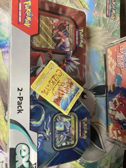 Pokemon Paldea Legends Tin 2-Pack Miraidon Koraidon EX Foil TCG BR New Sealed - Image 1