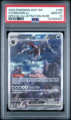 2025 POKEMON WHT EN-WHITE FLARE SPECIAL ILLUSTRATION RARE HYDREIGON EX PSA 10 - Image 1