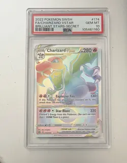 Pokemon Charizard VSTAR 174/172 Swsh09 Brilliant Stars PSA 10 Secret Rare - Image 1