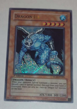 YUGIOH Dragon Ice GLAS-EN084 1st Ed Secret NM - Image 1