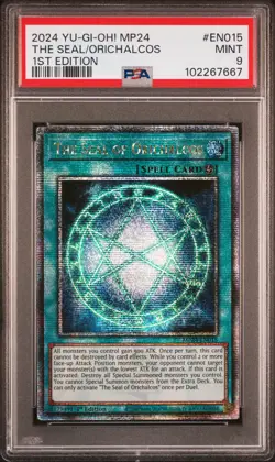 2024 YU-GI-OH! MP24-25TH ANV TIN: DUELING MIRRORS THE SEAL OF ORICHALCOS PSA 9 - Image 1