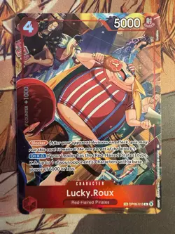 One Piece TCG Lucky Roux OP09-015 a Fist of Divine Speed Treasure Rare - Image 1