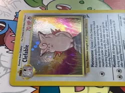 Clefable 5/130 Base Set 2 Holo Rare Pokemon Card With SWIRL NM - Image 3