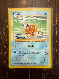 Pokemon TCG Base Set Magikarp Card 35/102 Uncommon Shadowless LP Matt - Image 1