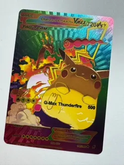 Pokemon Pikachu and Charizard RAINBOW DISPLAY Card MINT CONDITION - Image 1