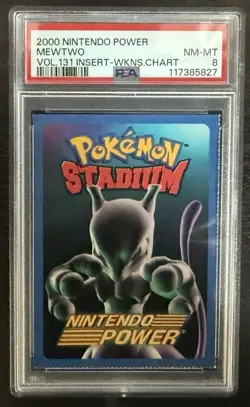 Pokemon Stadium Mewtwo Weakness Card PSA 8 Pop 1 None Higher Nintendo Power - Image 1