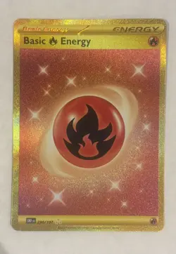 Pokemon TCG Basic Fire Energy 230/197 Obsidian Flames Gold Hyper Rare NM - Image 1