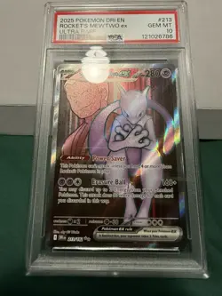 PSA 10 TEAM ROCKET'S MEWTWO EX 213/182 ULTRA RARE DESTINED RIVALS POKEMON - Image 2