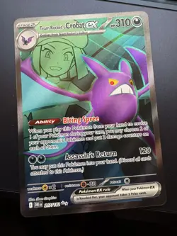 Team Rocket's Crobat ex 217/182 Sv10: Destined Rivals Holo Pokemon TCG - Image 1