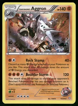 Team Magma's Aggron #14/34 Pokemon Double Crisis LP - Image 1