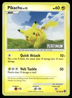 Pikachu #070/100 Pokemon Burger King Promos Reverse Holo MP - Image 1