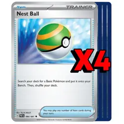 4x Nest Ball 084/091 - Paldean Fates SV - Pokemon TCG - Playset x4 - Image 1